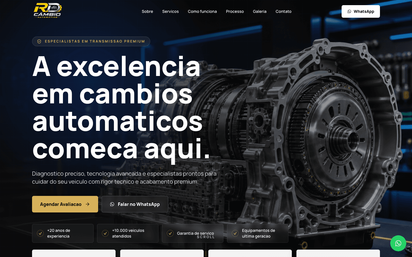 Screenshot do projeto RD Câmbios Automáticos